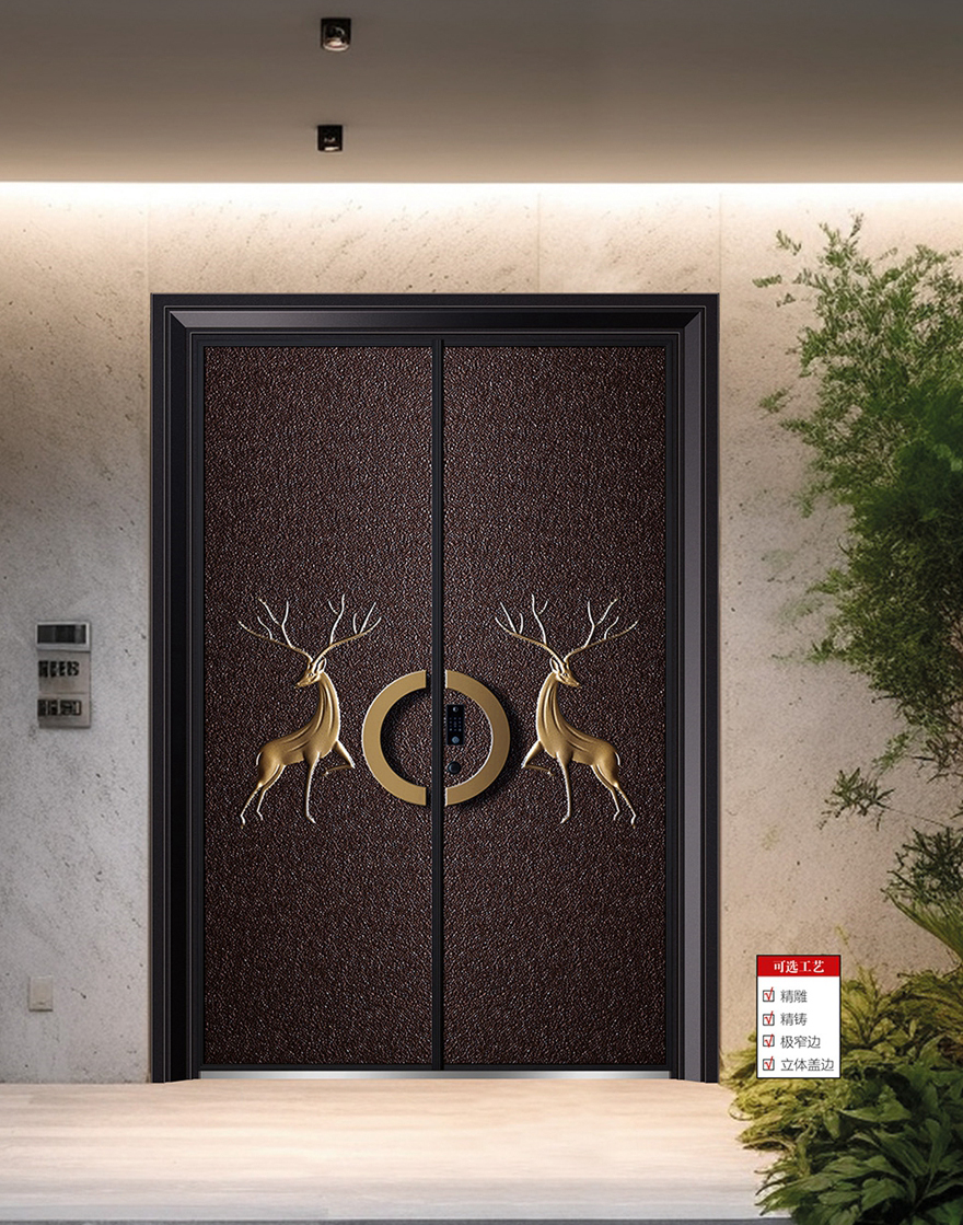 私人輕奢定制別墅大門Z3109鹿鳴之福